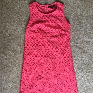 Coral pink lace dress